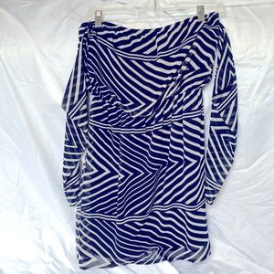 Boutique Off the Shoulder Navy Dress